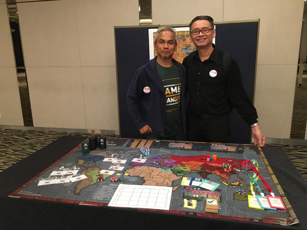 Nic with one of the presenters and game designers, Effendy Norazman who also has a game cafe in Wangsa Maju